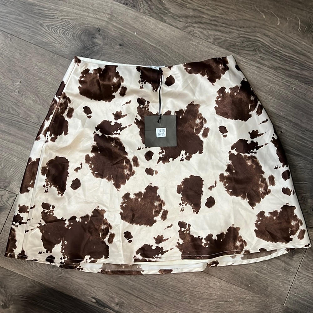 Cow print skirt size L